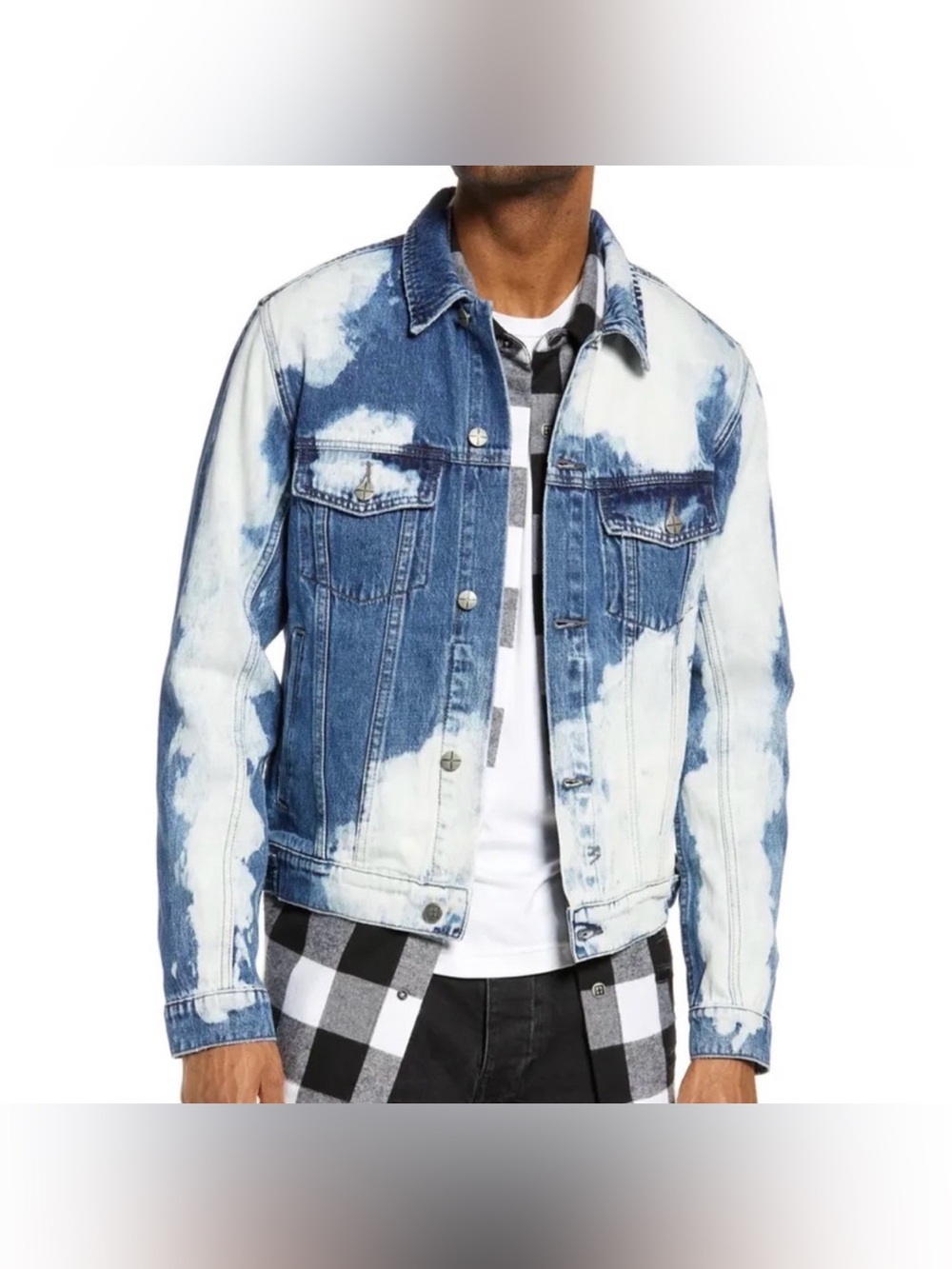 KSUBI Contact High The Heavens Classic bleached med wash denim jacket sz small